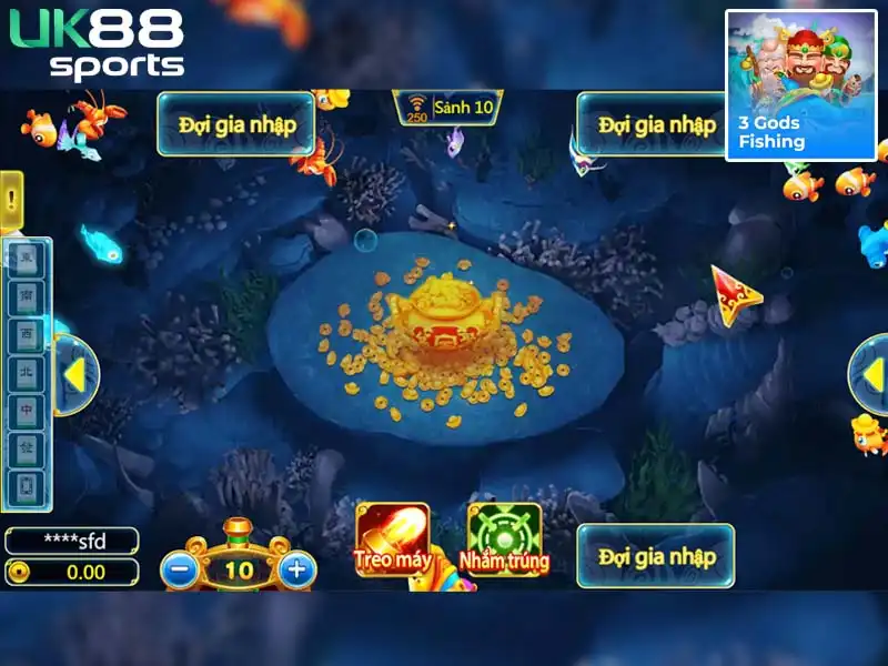 Thế giới các loại cá đa dạng tại 3 Gods Fishing