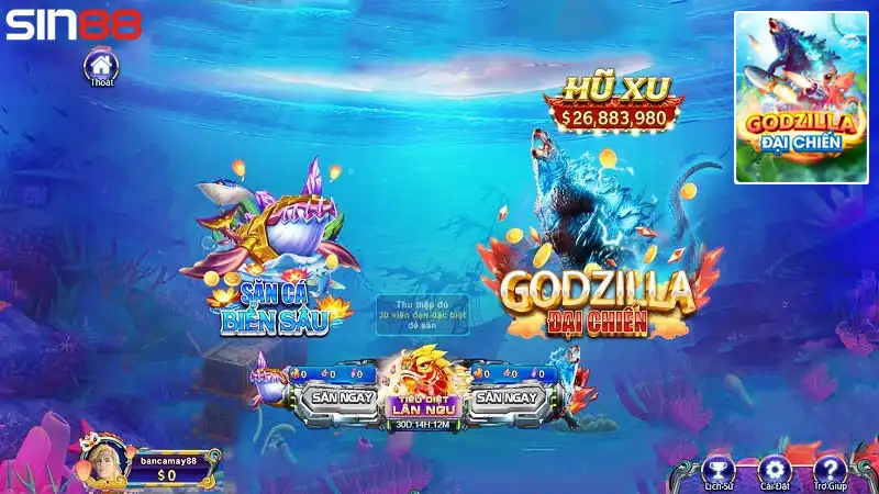 Giới thiệu trò chơi săn cá huyền thoại Godzilla đại chiến